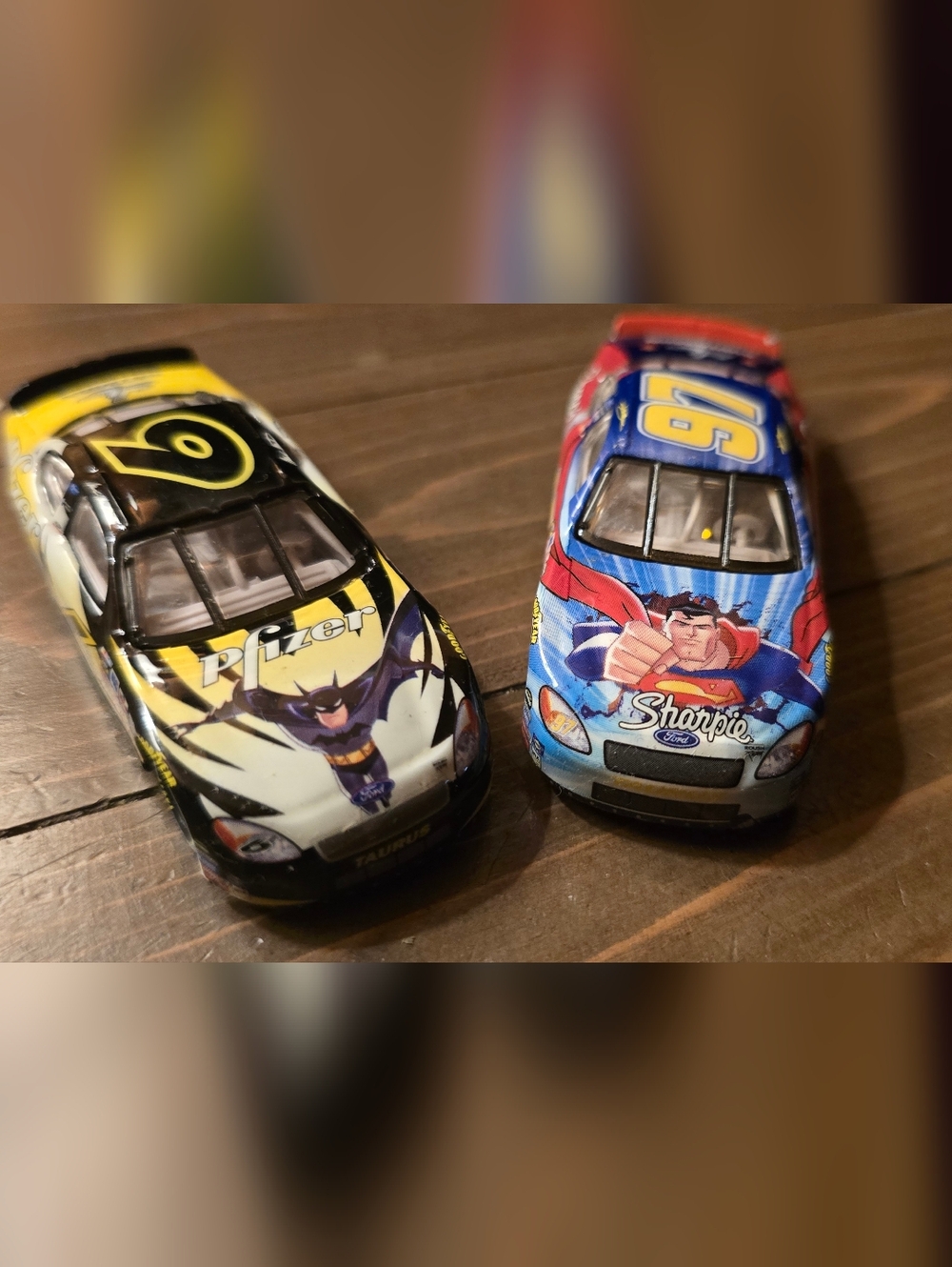 Lot Of 2 Justice League Nascar Diecast 1:64 6 Batman 97 Superman Busch Sharpie